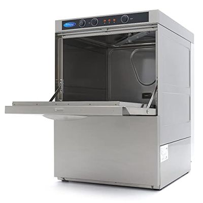Maxima Gastro Glasdiskmaskin – 35 x 35 cm – med avlopp, sköljhjälpmedel och tvålpump