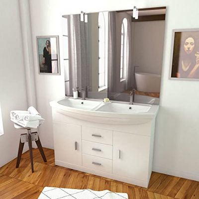 Aurlane LAV302 Meuble Salle de Bain Blanc