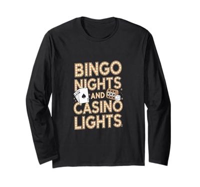 Bingo Notti E Luci Casinò Gioco D'azzardo Maglia a Manica