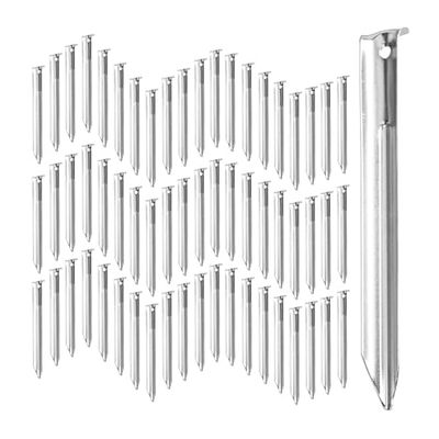 Relaxdays tentharing, set van 20 stuks, V-vorm, 18 cm, met gaatje, van staal, haring, hoekharing, tentspijker, zilver