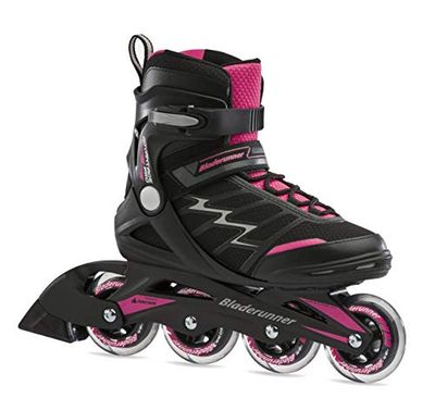 Rollerblade Bladerunner Advantage Pro XT kvinnors vuxen fitness inline-skridskor, svart och rosa, inline-skridskor, 7