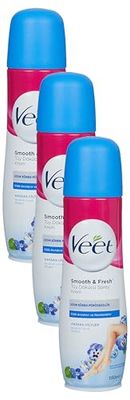 Veet Spray On Hair Removal Cream Legs & Body Normal 150ml (Pack of 3)