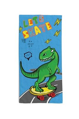 hermet Dinosaurs, Children's Beach Towel, 70 x 140 cm, Beach or Pool Towel with Dinosaur Designs, 100% Soft Cotton, Lightweight and Practical