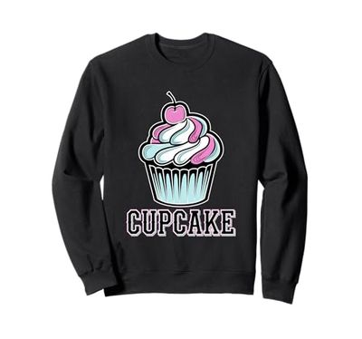 Divertente cupcake colorato con ciliegie e glassa Felpa