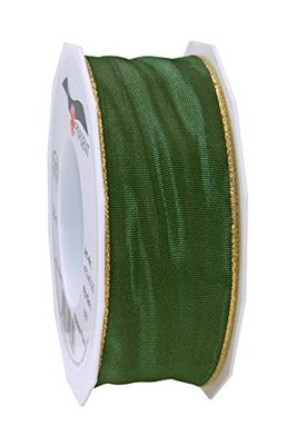 Präsent - Manhattan Wired Taffeta Ribbon Fir Green 25-m-Roll 40 mm width