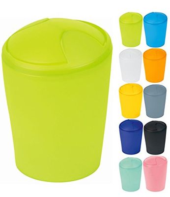 Spirella Cosmetica-emmer "Move" afvalemmer met klapdeksel | kunststof | 2 liter en 5 liter |kiwi groen