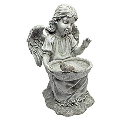 Design Toscano QM229531 Statue d’Un Ange de Gloire dans Un Jardin Blanc Cassé 25,5 x 23 x 37 cm