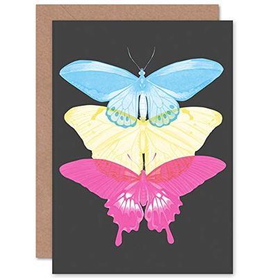 Wee Blue Coo Butterflies CMYK Greeting Card With Envelope Inside Premium Quality