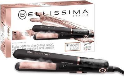 Bellissima Lisseur Vapeur, Plaque Céramique - Lisseur Cheveux à Vapeur, Protection et Brillance - My Pro Steam B28 100, 3 Températures - Adapté à Tout Type de Cheveux Même Frisés, Crépus