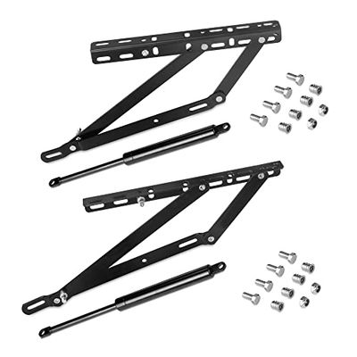 Emuca - Jeu de mécanismes de Levage pour Lits de canapé, Système latéral 90 cm, Peint en Noir, Acier