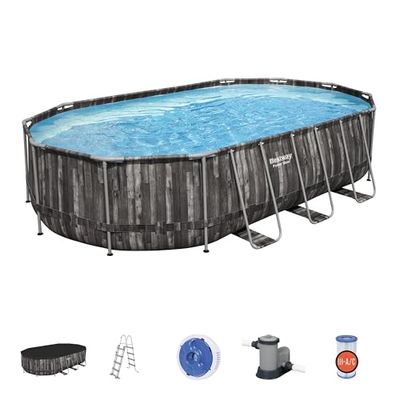 Bestway 5611R Set Piscina Fuori Terra Power Steel Ovale da 610X366X122 cm
