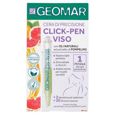 GEOMAR | Click-Pen Viso Cera Di Precisazione, con Oli Naturali ed estratto di Pompelmo, 95% di Origine Naturale, Made in Italy, 1 x 3,6 ml