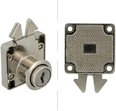 Amig - Fechadura para portas de correr para móveis e armários pequenos Mod.2A 2 chaves Mod.371 - Para móveis de casa ou escritório - de aço niquelado - seguro e fácil de instalar