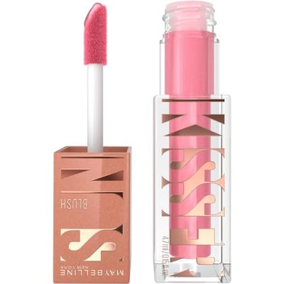 Maybelline New-York - Blush Liquide Illuminateur Multi-Usage - Fard à Joues, Highlighter et Bronzer - Bonne Mine - Teint Hâlé - Maquillage Glowy - SUNKISSER - Teinte : Blazing Blush - 4,7 ml