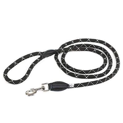 Julius-K9 Laisse IDC en corde de nylon résistante, 12 mm x 2 m, Noir fluorescent