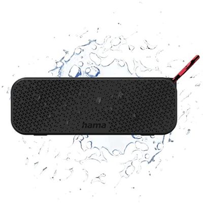 Hama | Altoparlante Bluetooth portatile (altoparlanti wireless, a prova di spruzzi IPX4, 8 W di potenza, 10 H di musica, ricarica rapida, 2.500 mAH) nero