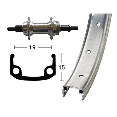 BIKE-PARTS H-rad 26x1 Pièces de Rechange Adulte Unisexe, argenté, Taille Unique