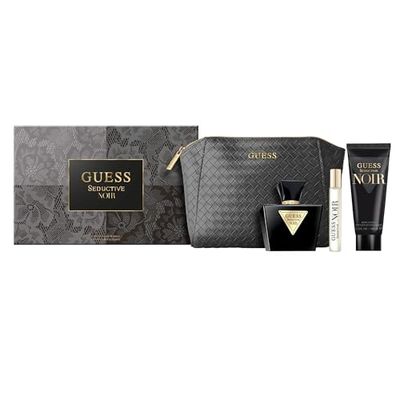 Guess Seductive Noir by Guess for Women - 4 Pc Gift Set 2.5oz EDT Spray, 0.5oz EDT Spray, 3.4oz Body Lotion, Pouch