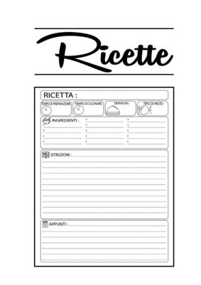 ricette da scrivere nelle tue ricette: In questo libro di cucina vuoto, inserisci le tue ricette preferite per un delizioso.