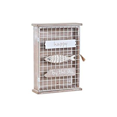 DKD Home Decor Sleutelkast, hout, wit, standaard