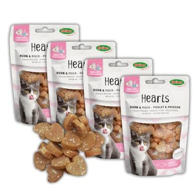 Bubimex Chicken Hearts 50 g | Golosinas para Gatos | Juego de 4