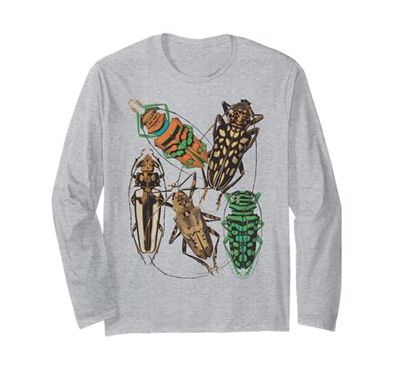 insetti Collezione Specie Insetti Vintage Entomologia Maglia a Manica