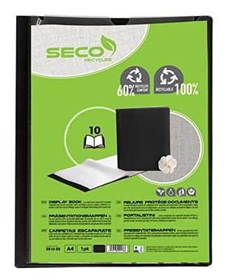Seco Db10-bk Display Book with 10 Pockets - Black
