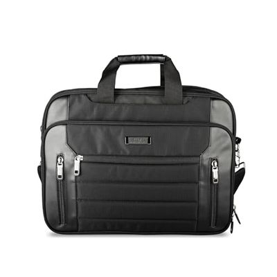 Kenneth Cole Reaction Keystone Computer Case with Zip Top, Black, 17" Laptop Portfolio