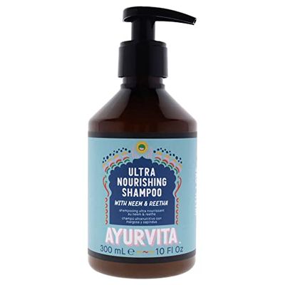 Ayurvita Shampoo - Natural Nourishing Dandruff Shampoo - Neem and Reetha Infused - Ayurvedic Daily Hydrating Shampoo - Moisturizing Cleansing Shampoo For Hair – For Women & Men - 10 fl oz