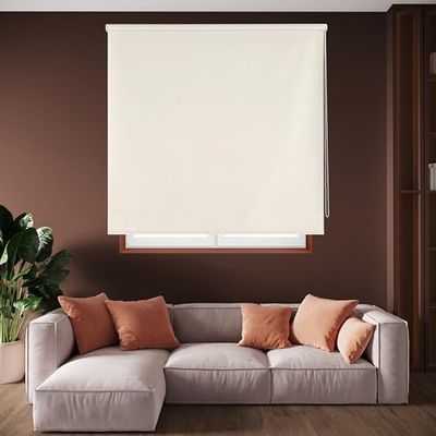 Blindecor Draco Estore de rolo opaco suave, bege, 100 x 230 cm (largura por altura), Tamanho do tecido 97 x 225 cm. Estores térmicos blackout