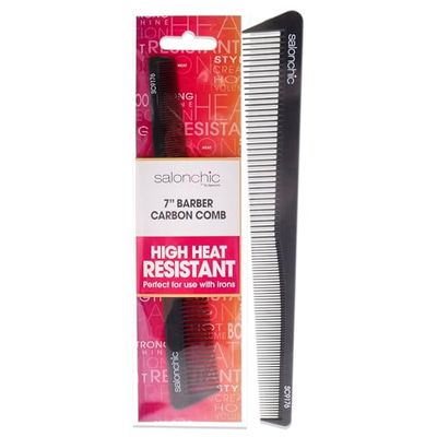 Barber Taper Carbon Comb High Heat Resistant 7 by SalonChic for Unisex - 1 Pc Comb