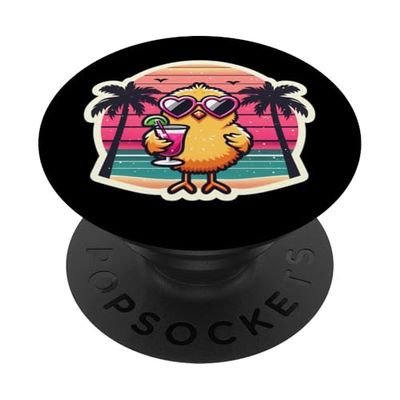 Chick Gafas de sol Tropical Vacaciones Verano Vacaciones Playa Sol PopSockets PopGrip Adhesivo