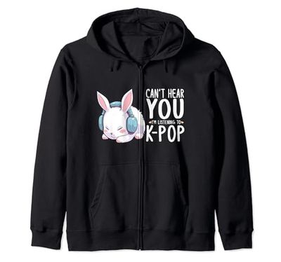 No puedo escucharte, estoy escuchando mercancía de K-pop de K-pop de Kpop Rabbit Sudadera con Capucha