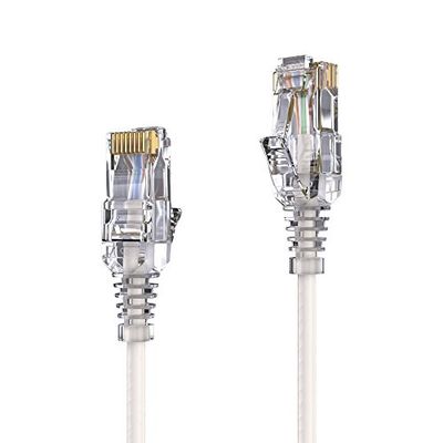 PureLink MC1502-0025 Cavo di Rete CAT6 UTP (10/100/1000 Mbit/s), Extra Sottile con 2 connettori RJ45, Cavo Patch per Switch, Modem, Router, Patch Panel, Set di 1, 0,25 m, Bianco