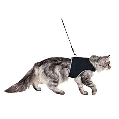 Trixie Soft Cat Harness with Leash, 36 - 54 cm x 1.20 m, Black