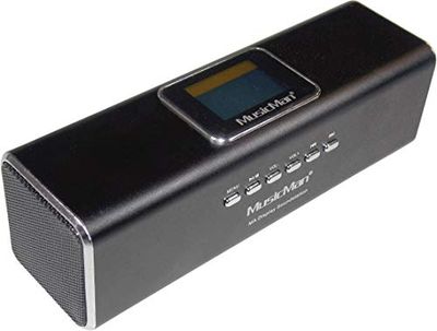 Appareil portable MusicMan avec écran MA, radio FM intégrée, prise en charge des cartes mémoire USB, TF et MicroSD, station audio mobile (Noir)