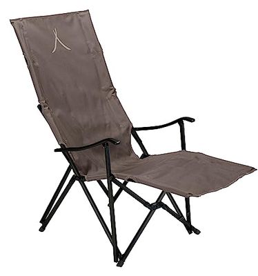 Grand Canyon EL Tovar Lounger - Chaise de Camping, Chaise Pliante avec accoudoir, Dossier Haut et Repose-Pieds - jusqu'à 100 kg - Aluminium - Faucon (Marron)