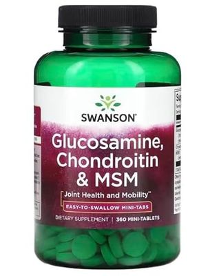 Swanson Glucosamina, Condroitina & MSM - Suplemento Avanzado para la Salud Articular y Efecto Antiinflamatorio - 360 Mini-Tabletas