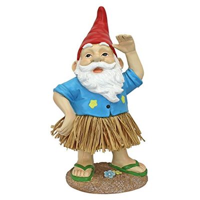 Design Toscano Hawaiian Hank herbe jupe gnome statue