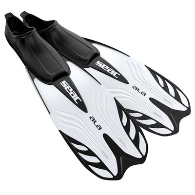 SEAC Abaa, barbatanas de snorkeling com sapatilhas fechadas para adultos e crianças, dos tamanhos 28 a 47