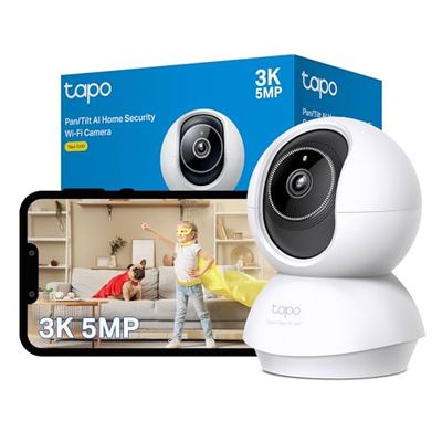 Tapo C230 3K 5MP Indoor Camera, Smart AI Detections - Person Pet Baby Cry, Pan/Tilt 360° View, Security Carmera No Monthly Fee, Enhanced Night Vision, Two-way Audio, Works with Alexa & Google