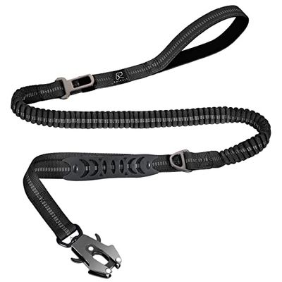 Tactische Heavy Duty Bungee Hondenriem voor middelgrote grote honden die trekken, Raipult Militaire K9 werklijn, 4-6FT schokabsorberende kikkerclip hondenriemen met gewatteerde verkeershandgreep en