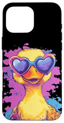 Occhiali divertenti con anatra in bei colori vestito Custodia per iPhone 16 Pro Max