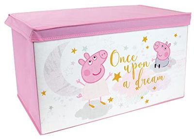FUN HOUSE 713498 PEPPA PIG Coffre à jouets pliable 55,5 x 34,5 x 34 cm pour enfant, Red