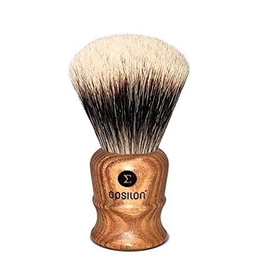 Epsilon Pennello da Barba con Due Fasce Fan Shape in Legno 49/26 mm, Unico, Standard