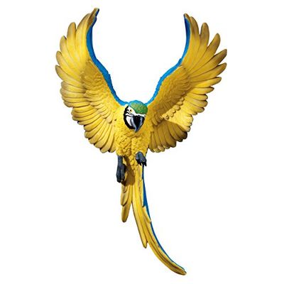 Design Toscano by Blagdon QL129918 - Figura decorativa (resina), design de papagaio de Macaw, amarelo e azul