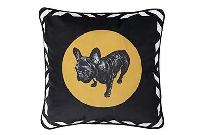 Adda Home Cuscino in velluto Bulldog GEOMETRICO 45 x 13 x 45 cm