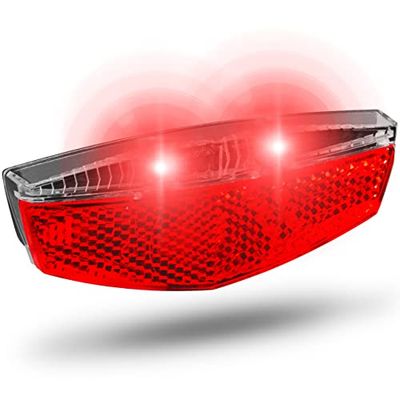 Büchel Tivoli - Luz traseira LED para porta-bagagens (com função de luz de posição, funciona com dínamo, certificada pela StVZO) preto