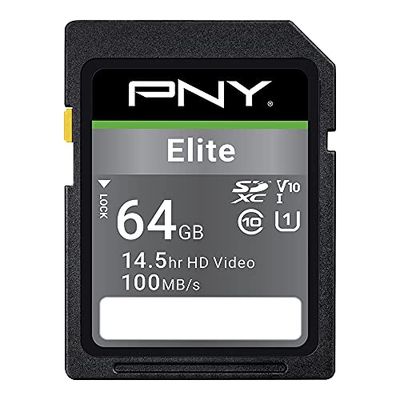 PNY Elite SDXC Card 64GB Class 10 UHS-I U1 100MB/s