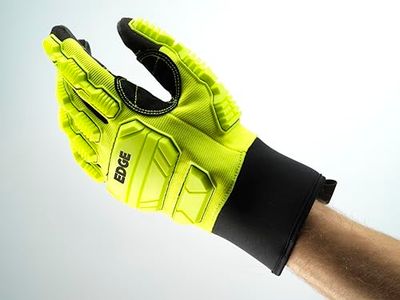 Ansell Edge 48-205 Guantes de Trabajo de Seguridad, Protección Mecánica, Talla 10 (XL), Amarillo (12 Pares)
